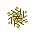 Logo of green leaf ecology nature element vector icon.