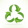 Logo green leafs recycle symbol vector Royalty Free Stock Photo