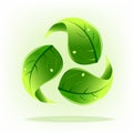 Logo green leafs recycle symbol vector Royalty Free Stock Photo