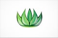 Logo green lotus flower silhouette Royalty Free Stock Photo
