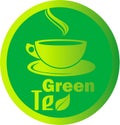 Logo green tea hot leaf