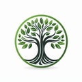 logo,green tree on a white background,symbolizing environmental friendliness and sustainability,template for the design of organic Royalty Free Stock Photo