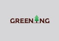 Logo greening tree green color minimalist