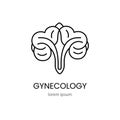 Logo gynecology flower in the shape of the female reproductive system for women health medical centers