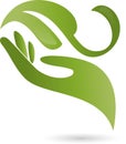 Logo, hand, leaf, Naturopaths