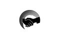 Logo Handshake Black And White. Generative AI