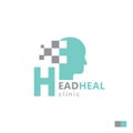 Logo head digital medical clinic man health vector Royalty Free Stock Photo