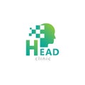 Logo head digital medical clinic man health vector Royalty Free Stock Photo