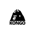 The logo is the head of a gorilla united with Mount Stanley, from Congo. Isolated on a white background Royalty Free Stock Photo