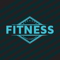 Logo for Health and Fitness brand with dumbbell icon. Virtual CrossFit and fitness vector official logo template