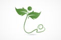 Logo health nature love heart leafs