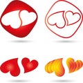 Logo, heart, collection Royalty Free Stock Photo
