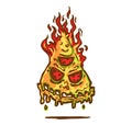 Logo HELL PIZZA in fire Royalty Free Stock Photo