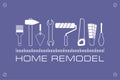 Logo home remodel, icon of tools for repair.