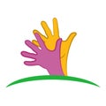 Logo hopeful hands icon vector image illustration graphic design