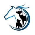Logo of horse, dog and cat Royalty Free Stock Photo