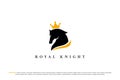 logo horse head silhouette crown king Royalty Free Stock Photo