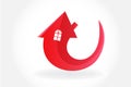 Logo house arrow symbol vector