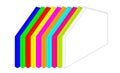 Logo house drawn in schematic form, with multicolored linear elements.