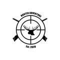 Logo hunter deer with a rifle with a silhouette