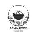 LOGO icon asian food cafe isolated vector design Royalty Free Stock Photo