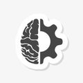 Logo icon with brain and gear cog Royalty Free Stock Photo