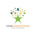 Star Connections Logo Vector Template Design Illustration Royalty Free Stock Photo