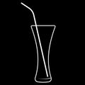 Vector illustration of a glass of cocktails. Logo icon empty glass for juice, cocktails and alcohol. Tall glass with a straw Royalty Free Stock Photo