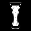 Vector illustration of a glass of cocktails. Logo icon empty glass for juice, cocktails and alcohol. Tall glass Royalty Free Stock Photo