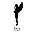 Logo icon faerie. Female silhouette pixy.