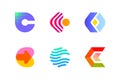 Logo or icon of letter C for blockchain industry