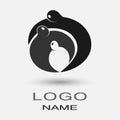 Logo icon man embraces woman and child. Love couple sharing hug. Concept elements family. Vector illustration.