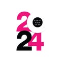2024 logo icon, New Year logo. 2024 calendar design elements elegant contrast numbers layout.