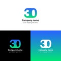 30 logo icon numbers flat and design template. Royalty Free Stock Photo