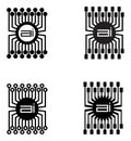 Logo and icon set for artificial intelligence or electronics companies Royalty Free Stock Photo