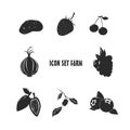 Logo Icon Set Farm fruits and vegetables