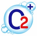 logo, icon and symbol oxi active bubble + O2 Royalty Free Stock Photo