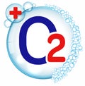 logo, icon and symbol oxi active bubble + O2 Royalty Free Stock Photo