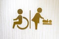 Logo icon of the toilet for disability and baby changing room