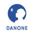 DANONE logo editorial illustrative on white background