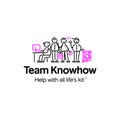 Team knowhow logo editorial illustrative on white background