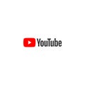 Youtube logo editorial illustrative on white background Royalty Free Stock Photo