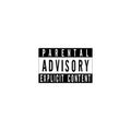 Parental advisory explicit content logo editorial illustrative on white background Royalty Free Stock Photo