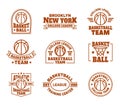 Logo or icons for basketball sport team Royalty Free Stock Photo