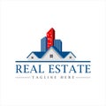 Real estate logo design, company logo design idea, vector Illustration Royalty Free Stock Photo