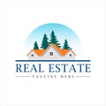 Real estate logo design, company logo design idea, vector Illustration Royalty Free Stock Photo