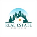 Real estate logo design, company logo design idea, vector Illustration Royalty Free Stock Photo