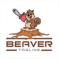 Beaver logo, company logo design idea, vector illustration