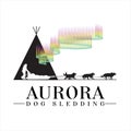 Illustration dog sledding travel Logo adventure, vector illustration Royalty Free Stock Photo