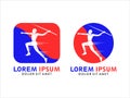 logo illustration of an athlete throwing a javelin suitable for sports and athletic clubs